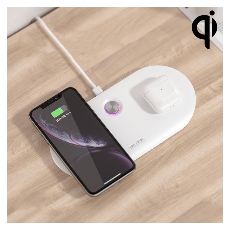 WK Cargador inalámbrico de 10W para Smartphones y Auriculares
