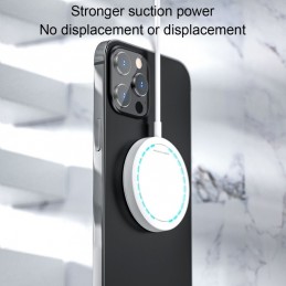 WK Cargador inalámbrico magnético ultrafino de 15W con luz indicadora