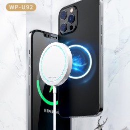 WK Cargador inalámbrico magnético ultrafino de 15W con luz indicadora