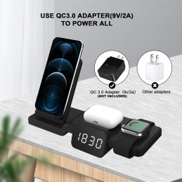 Estación de carga inalámbrica 5 en 1 para iPhone  Apple Watch  AirPods