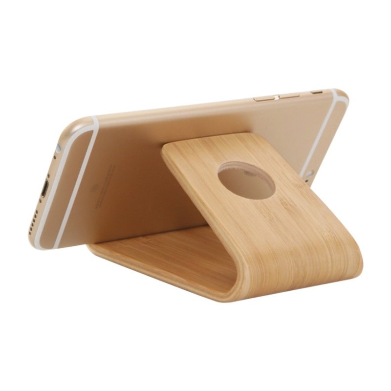 Soporte de Escritorio de Madera Universal para Móviles y Tablets