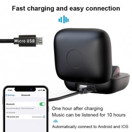 Auriculares deportivos inalámbricos con Bluetooth Gancho para la oreja y caja de carga