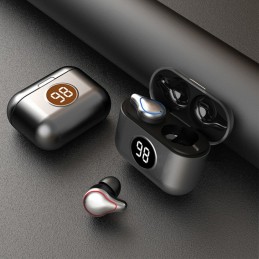Auriculares TWS Botón Cancelación de Ruido LED y Base Carga
