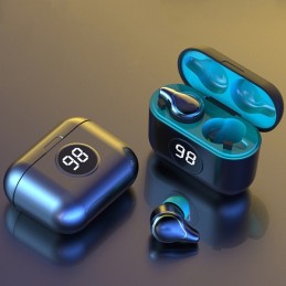 Auriculares TWS Botón Cancelación de Ruido LED y Base Carga