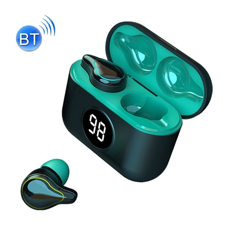 Auriculares TWS Botón Cancelación de Ruido LED y Base Carga