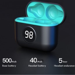 Auriculares TWS Botón Cancelación de Ruido LED y Base Carga