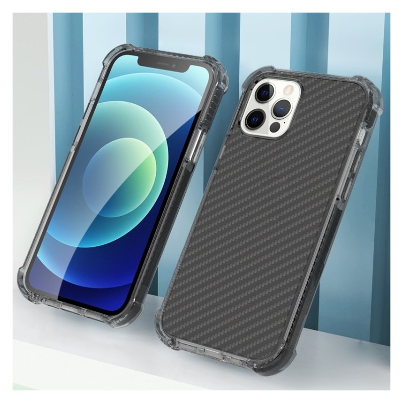 Funda protectora acrílica de fibra de carbono para iPhone 12 Pro Max