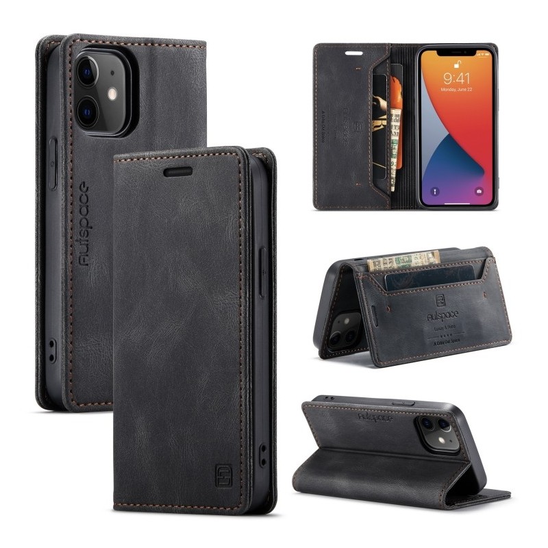 Funda de Piel con Tapa Horizontal Soporte y RFID para iPhone 12 / 12 Pro