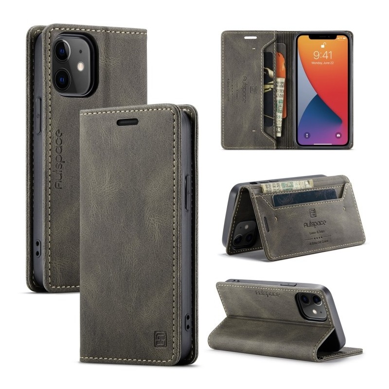 Funda de Piel con Tapa Horizontal Soporte y RFID para iPhone 12 / 12 Pro