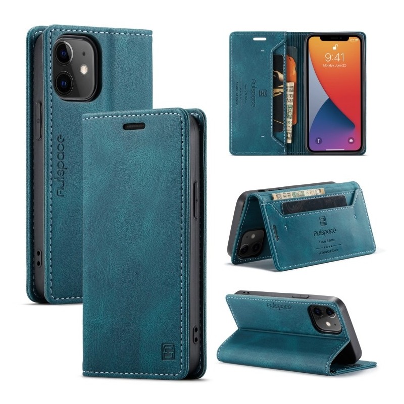 Funda de Piel con Tapa Horizontal Soporte y RFID para iPhone 12 / 12 Pro