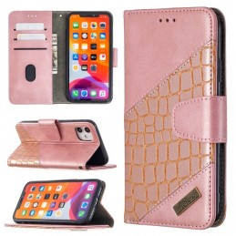 Funda para Apple iPhone 11 Pro Max de Piel con Tapa y Textura de Cocodrilo
