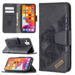 Funda para Apple iPhone 11 Pro Max de Piel con Tapa y Textura de Cocodrilo