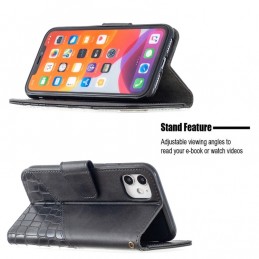Funda para Apple iPhone 11 Pro Max de Piel con Tapa y Textura de Cocodrilo