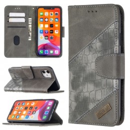 Funda para Apple iPhone 12 Pro Max de Piel con Tapa y Textura de Cocodrilo