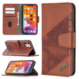 Funda para Apple iPhone 12 / 12 Pro de Piel con Tapa y Textura de Cocodrilo