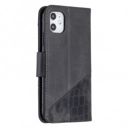 Funda para Apple iPhone 12 / 12 Pro de Piel con Tapa y Textura de Cocodrilo