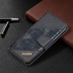 Funda para Apple iPhone 12 / 12 Pro de Piel con Tapa y Textura de Cocodrilo