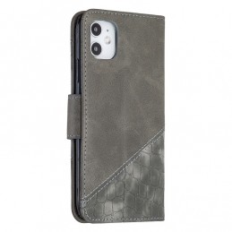 Funda para Apple iPhone 12 mini de Piel con Tapa y Textura de Cocodrilo