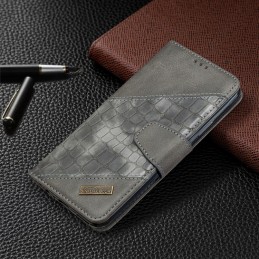 Funda para Apple iPhone 12 mini de Piel con Tapa y Textura de Cocodrilo