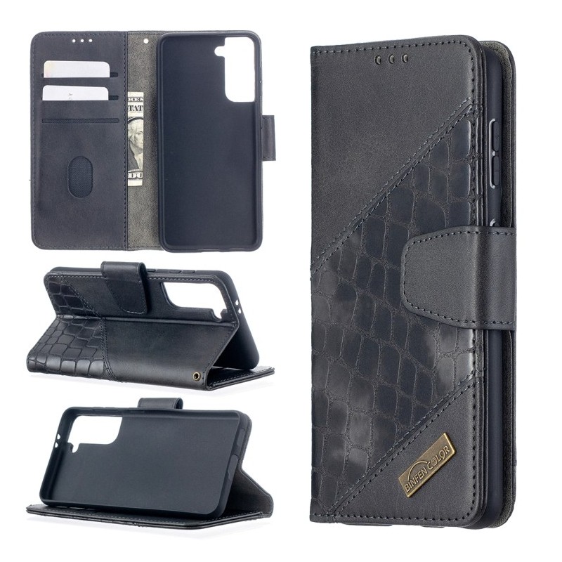 Funda para Samsung Galaxy S30 de Piel con Tapa y Textura de Cocodrilo