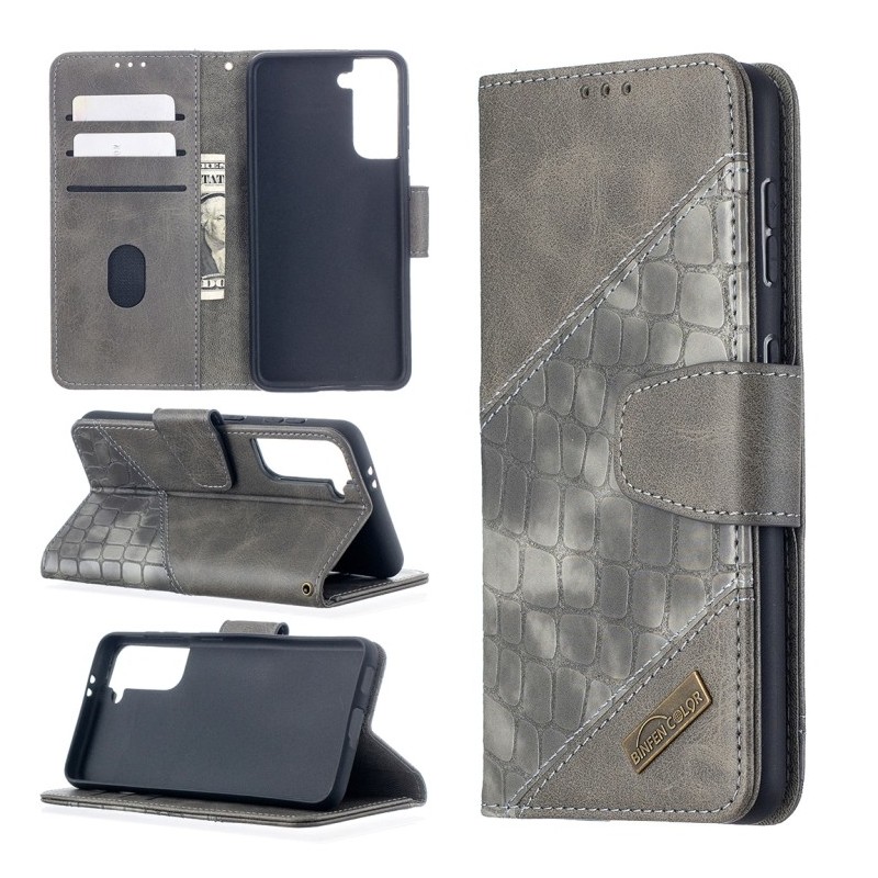 Funda para Samsung Galaxy S30 de Piel con Tapa y Textura de Cocodrilo