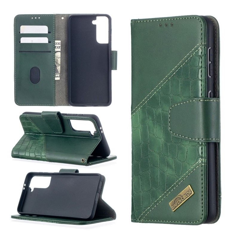 Funda para Samsung Galaxy S30 de Piel con Tapa y Textura de Cocodrilo