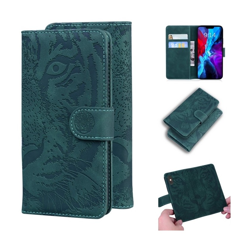 Funda Libro de Cuero con Soporte y Billetera para 12 mini