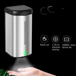 Dispensador automático de jabón liquido o desinfectante de acero inoxidable 600ML