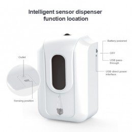 Dispensador automático de jabón y desinfectante de gran capacidad de 2200 ml