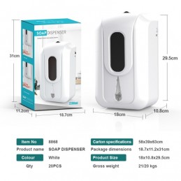 Dispensador automático de jabón y desinfectante de gran capacidad de 2200 ml