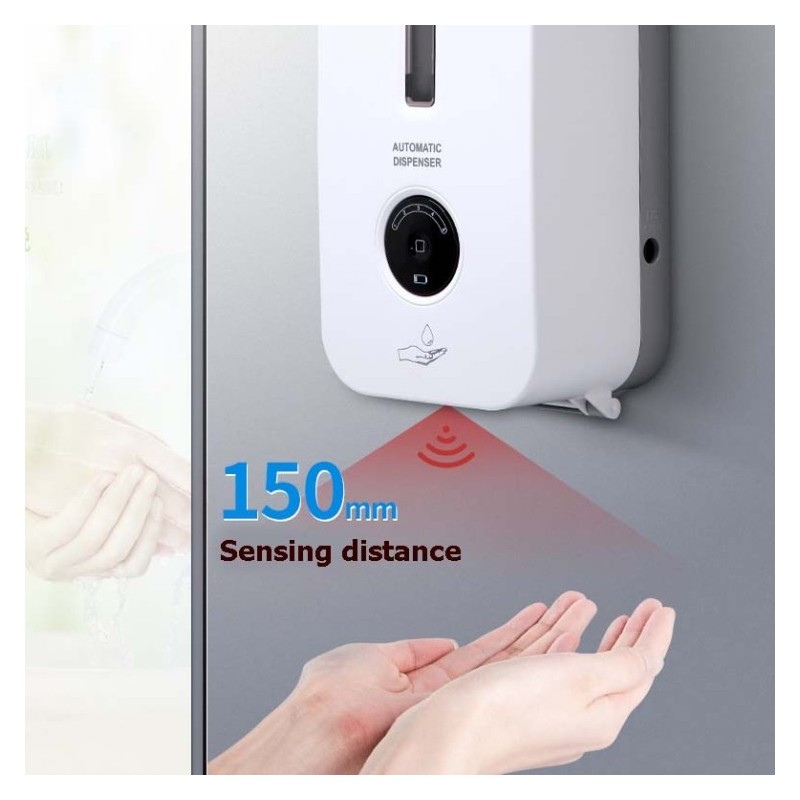 Dispensador jabon pared para baño con sensor automático de 1000ml