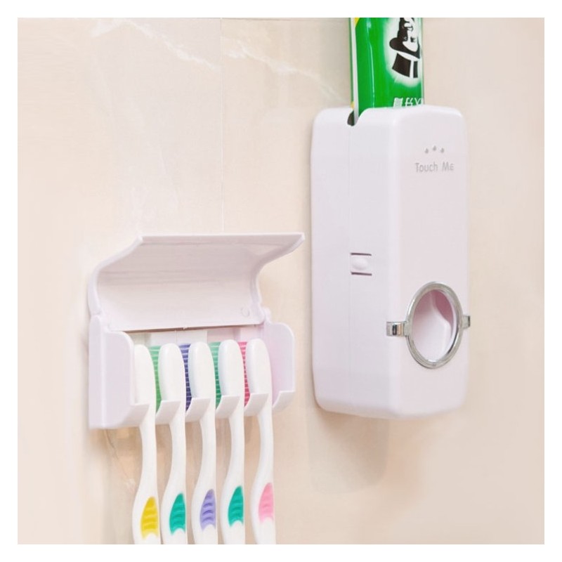 Dispensador automático de pasta de dientes con soporte para