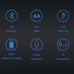 AWEI N5 Auricular Inalámbrico Bluetooth 5.0 Binaural con Gancho