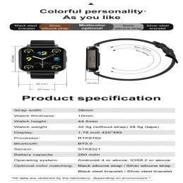 Smartwatch IP68 Impermeable IP68 Resistente al Agua para iPhone o Android