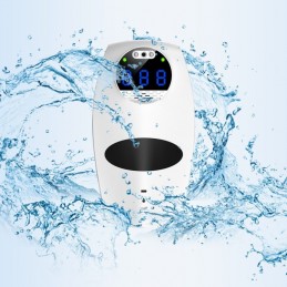 Dispensador de jabón, desinfectante con termómetro y medición de temperatura