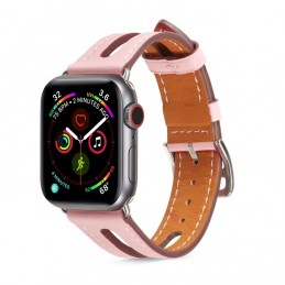 Correa de cuero de grano superior para Apple Watch Series 6, SE, 5 y 4 de 44mm