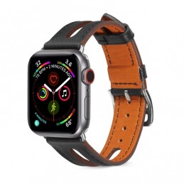 Correa de cuero de grano superior para Apple Watch Series 6, SE, 5 y 4 de 44mm