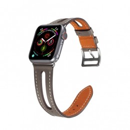 Correa de cuero de grano superior para Apple Watch Series 6, SE, 5 y 4 de 44mm