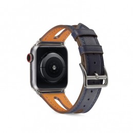Correa de cuero de grano superior para Apple Watch Series 6, SE, 5 y 4 de 44mm