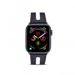 Correa de cuero de grano superior para Apple Watch Series 6, SE, 5 y 4 de 44mm