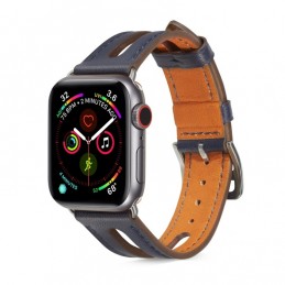 Correa de cuero de grano superior para Apple Watch Series 6, SE, 5 y 4 de 44mm