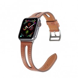 Correa de cuero de grano superior para Apple Watch Series 6, SE, 5 y 4 de 44mm