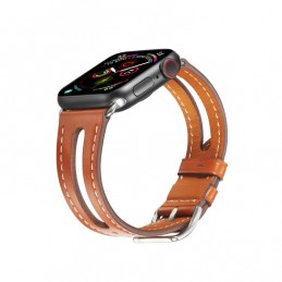 Correa de cuero de grano superior para Apple Watch Series 6, SE, 5 y 4 de 44mm