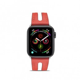 Correa de cuero de grano superior para Apple Watch Series 6, SE, 5 y 4 de 44mm