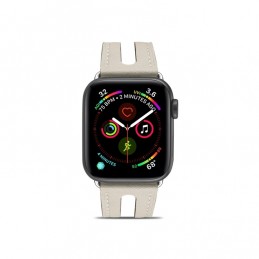 Correa de cuero de grano superior para Apple Watch Series 6, SE, 5 y 4 de 44mm