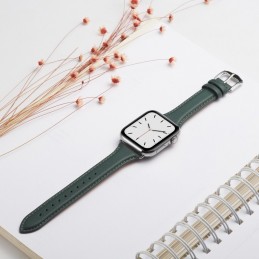 Correa reloj de cuero genuino para Apple Watch 6, SE, 5, 4 44 mm