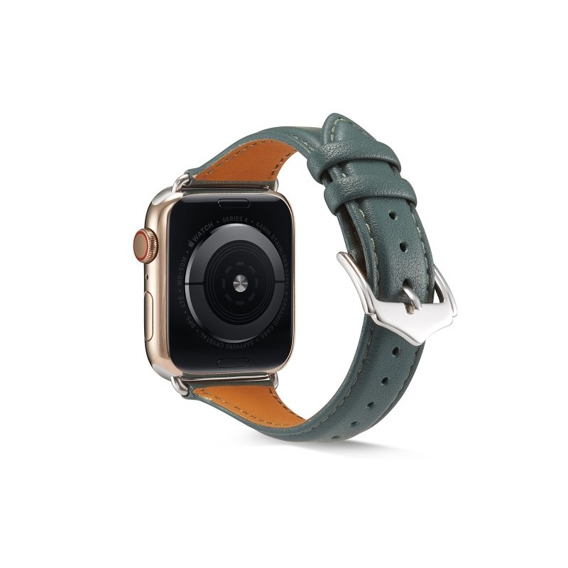 Correa reloj de cuero genuino para Apple Watch 6, SE, 5, 4 44 mm