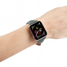 Correa reloj de cuero genuino para Apple Watch 6, SE, 5, 4 44 mm