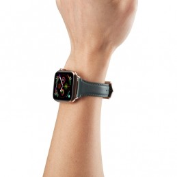 Correa reloj de cuero genuino para Apple Watch 6, SE, 5, 4 44 mm