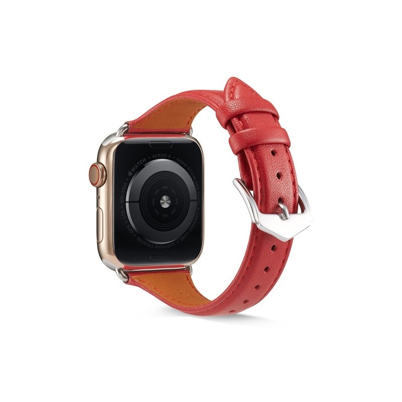 Correa reloj de cuero genuino para Apple Watch 6, SE, 5, 4 44 mm